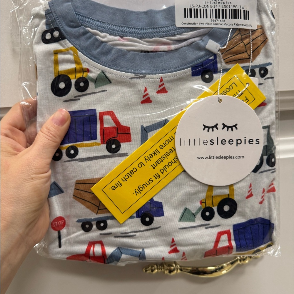 NWT Little Sleepies Construction Bamboo Pajama Set 5/6